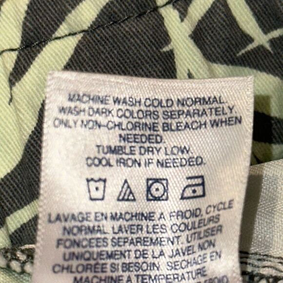 Lands' End Womens Olive Green Leaf Tropical Mid-Rise Chino Pants Ladies Size 16 - Picture 7 of 15